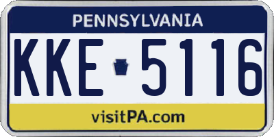 PA license plate KKE5116