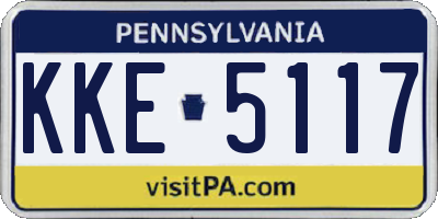 PA license plate KKE5117