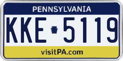 PA license plate KKE5119