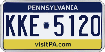 PA license plate KKE5120
