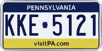 PA license plate KKE5121