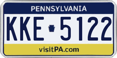 PA license plate KKE5122