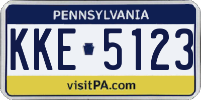 PA license plate KKE5123