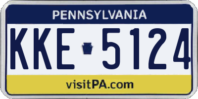 PA license plate KKE5124