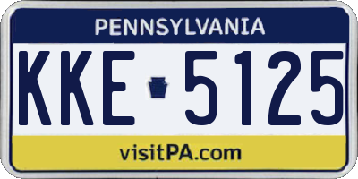 PA license plate KKE5125