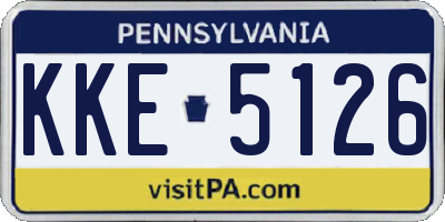 PA license plate KKE5126