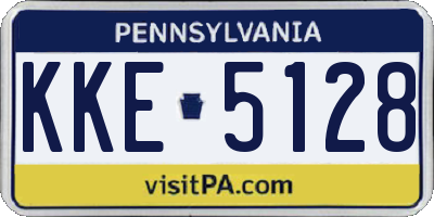 PA license plate KKE5128