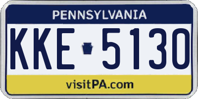 PA license plate KKE5130