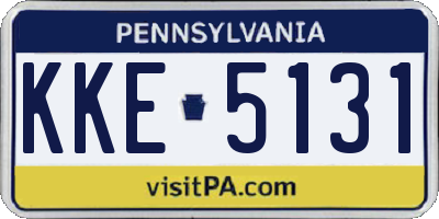 PA license plate KKE5131