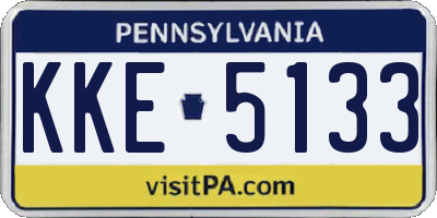 PA license plate KKE5133