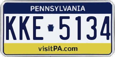 PA license plate KKE5134