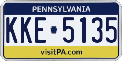PA license plate KKE5135