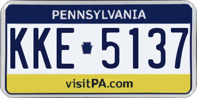 PA license plate KKE5137