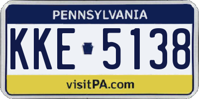 PA license plate KKE5138
