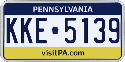 PA license plate KKE5139