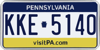 PA license plate KKE5140