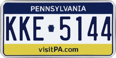 PA license plate KKE5144