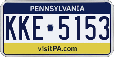 PA license plate KKE5153