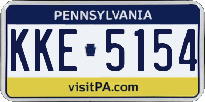 PA license plate KKE5154