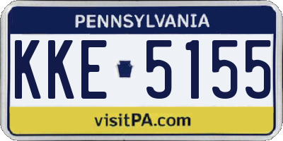PA license plate KKE5155