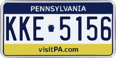 PA license plate KKE5156