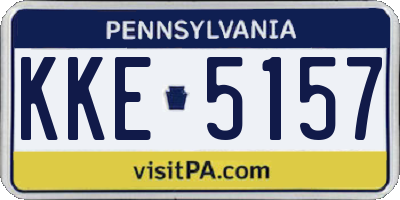 PA license plate KKE5157