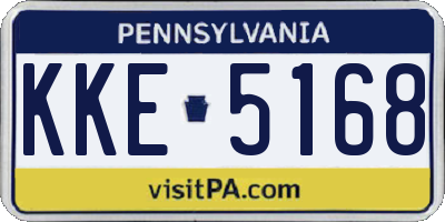 PA license plate KKE5168