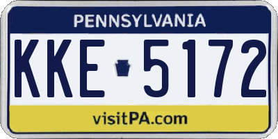 PA license plate KKE5172