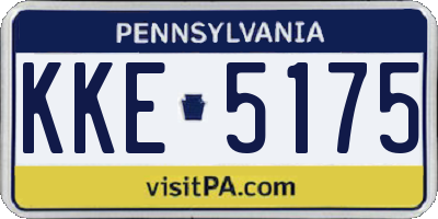 PA license plate KKE5175