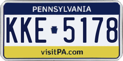 PA license plate KKE5178