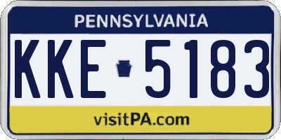 PA license plate KKE5183