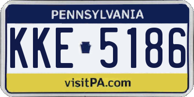PA license plate KKE5186