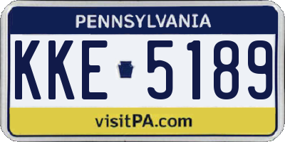 PA license plate KKE5189