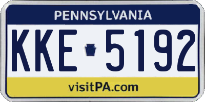 PA license plate KKE5192