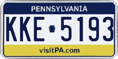 PA license plate KKE5193
