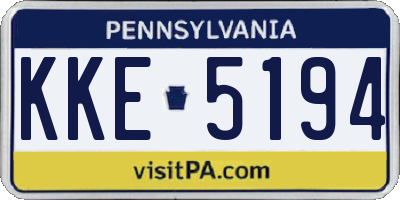 PA license plate KKE5194
