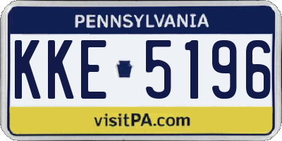 PA license plate KKE5196