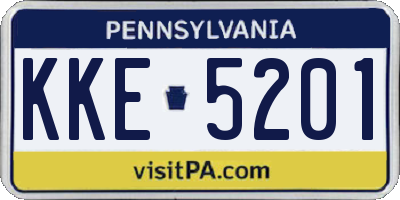 PA license plate KKE5201