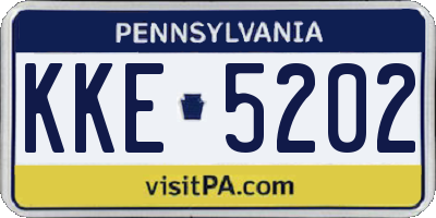 PA license plate KKE5202