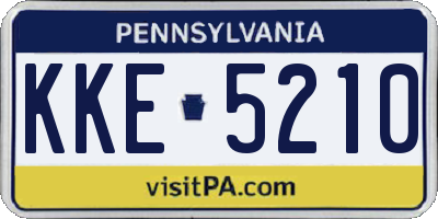 PA license plate KKE5210