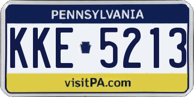 PA license plate KKE5213