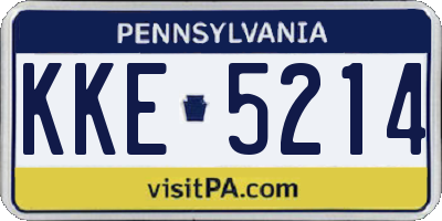 PA license plate KKE5214