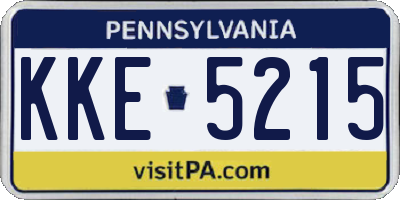 PA license plate KKE5215
