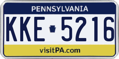 PA license plate KKE5216