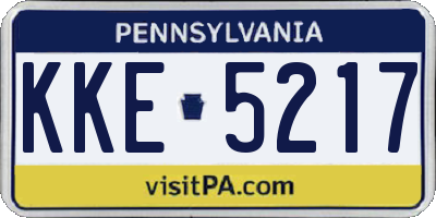 PA license plate KKE5217
