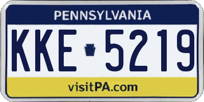 PA license plate KKE5219