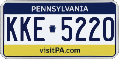 PA license plate KKE5220