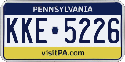 PA license plate KKE5226