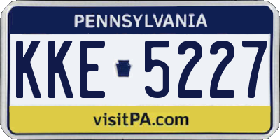 PA license plate KKE5227