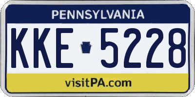 PA license plate KKE5228